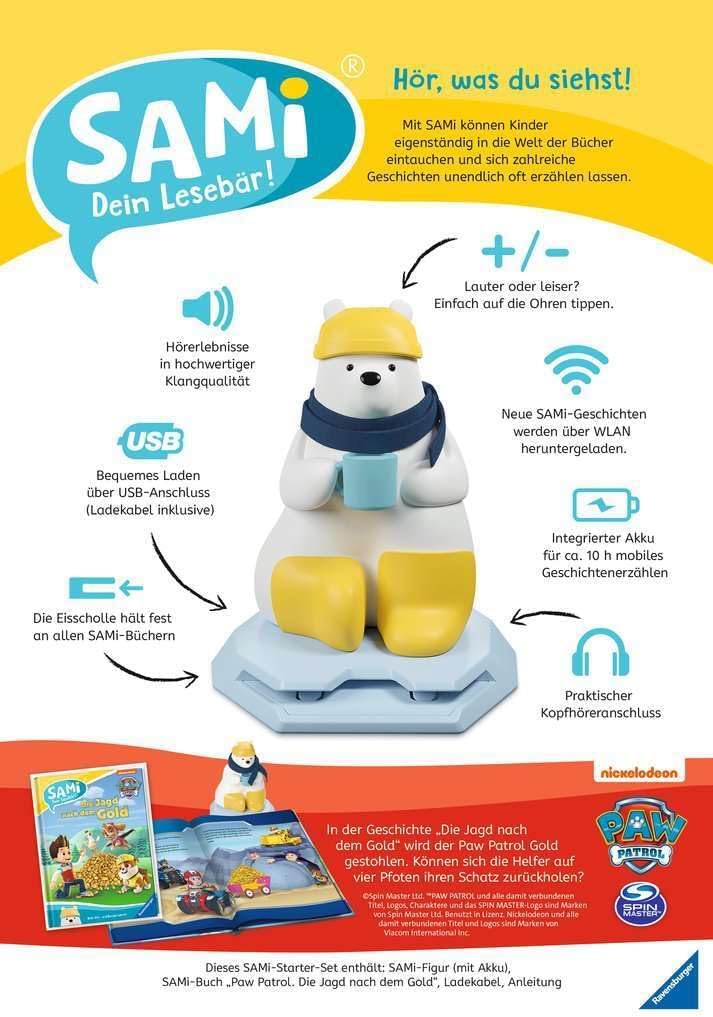 Ravensburger 00097 Starter-Set SAMi-Dein Lesebär: Paw Patrol