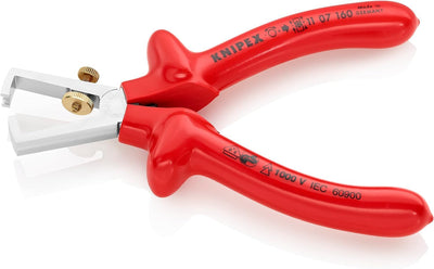 Knipex Abisolierzange mit Öffnungsfeder, universal verchromt, tauchisoliert, VDE-geprüft 160 mm 11 0