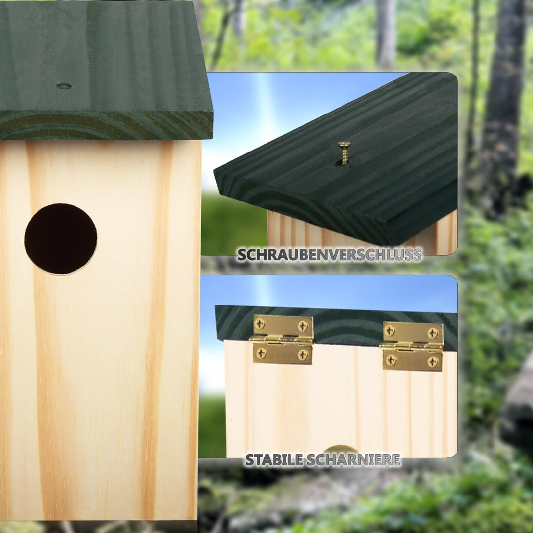 2er Set Nistkasten Nisthöhle für kleine Vögel Meisen aus Massiv - Holz