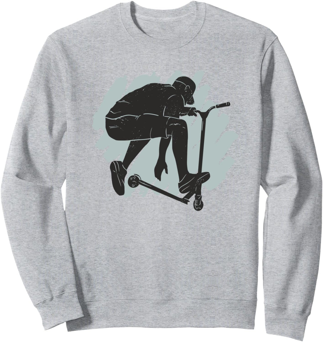 Boy Doing Scooter Stunt Kind Sport Sweatshirt