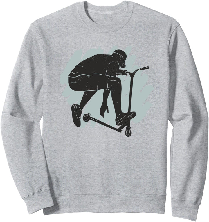 Boy Doing Scooter Stunt Kind Sport Sweatshirt