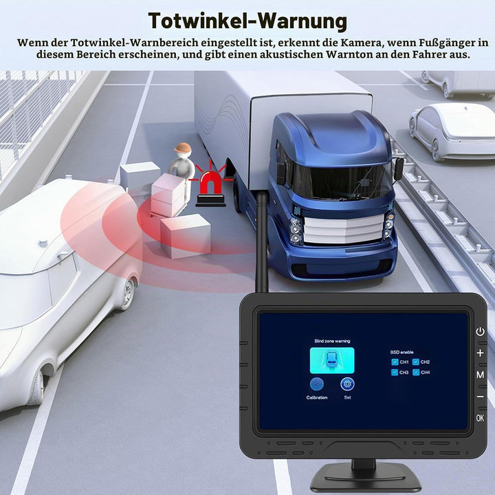 AHD Wireless Rarückfahrkamera mit 4,3 Zoll Wireless Übertragung IP68 Wasserdicht, Nachtsicht Weitwin