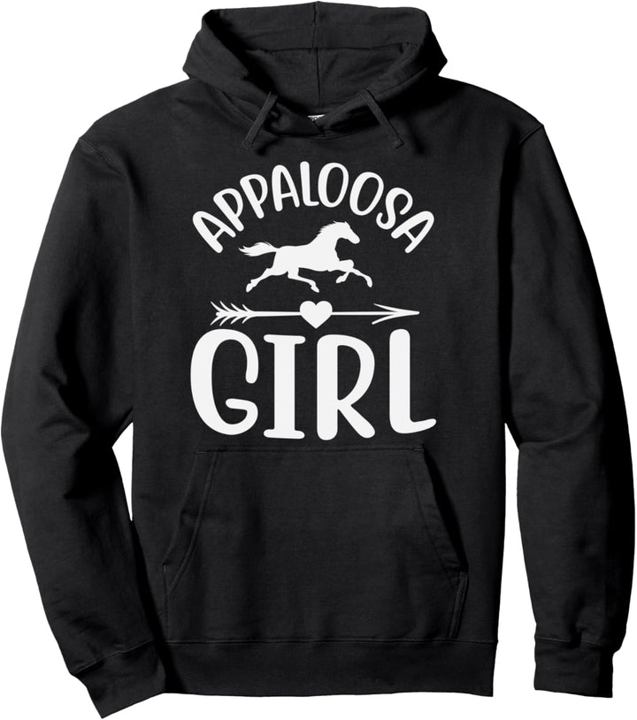 Appaloosa Girl Cute Horseback Riding Lesson Pullover Hoodie