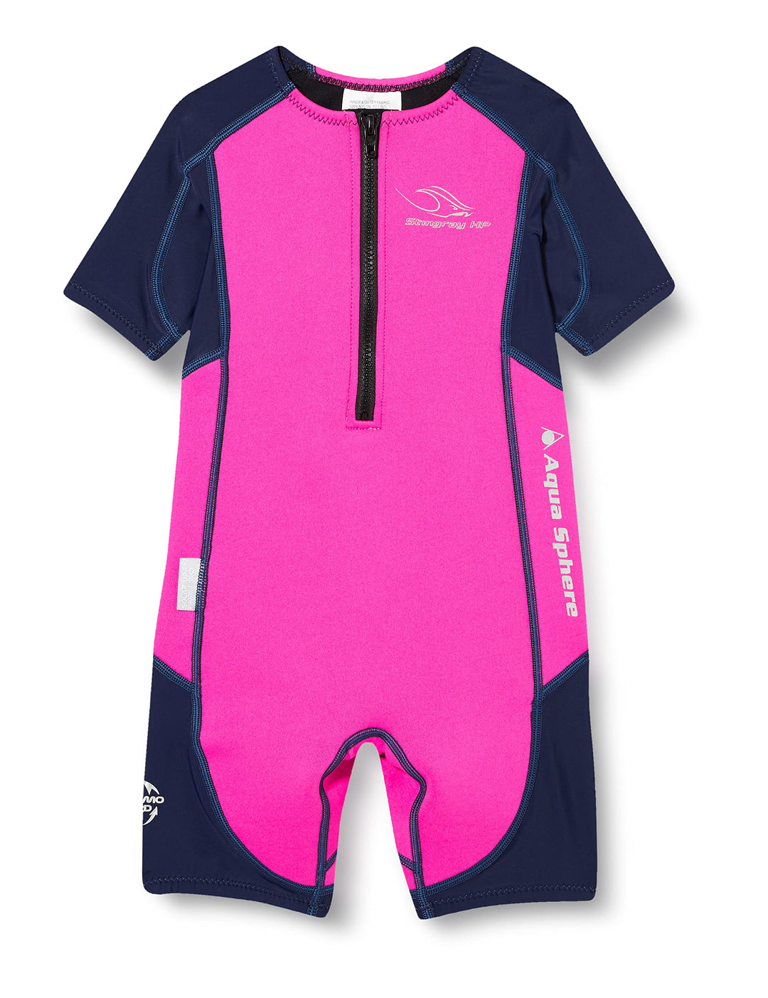 Aqua Sphere Unisex Jugend Stingray Hp Short Sleeve Wetsuit, rosa/Blau, 104 (Herstellergrösse: 2 Jahr
