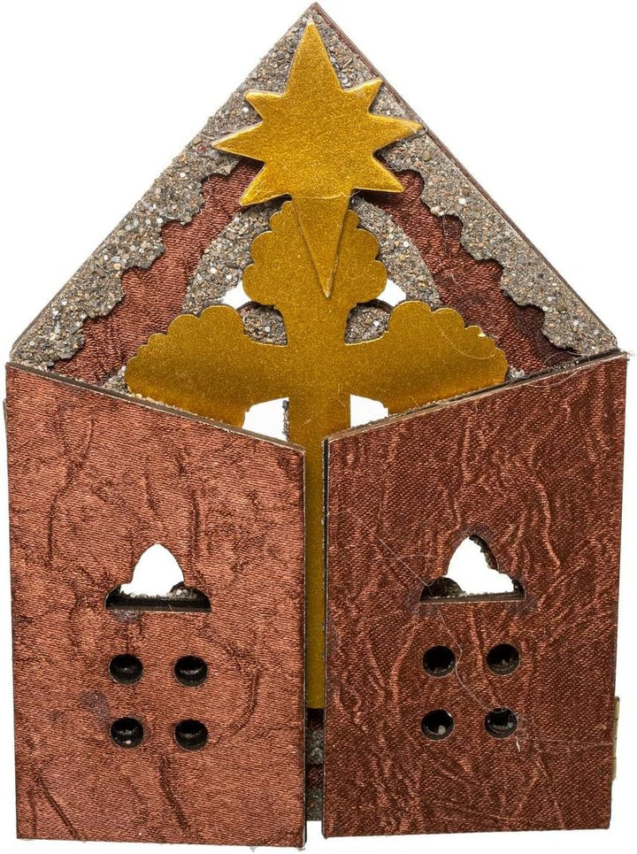 FEERIC CHRISTMAS Weihnachtskrippe mit 11 Krippenfiguren aus Harz H 25 cm cm Kinderbett und 11 Santon