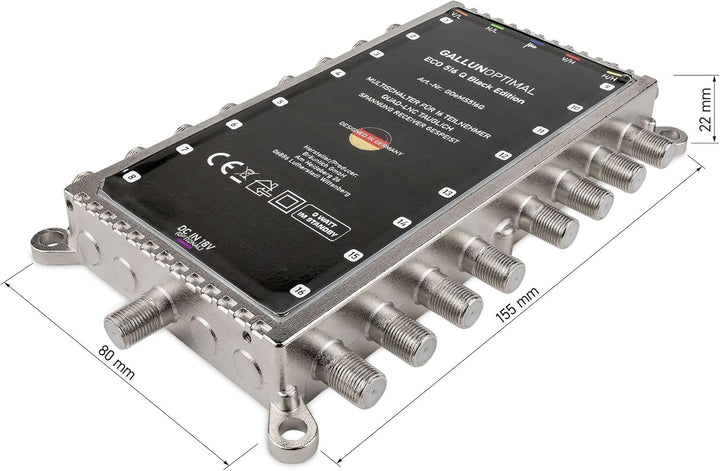 ECO Multischalter-SAT 5/16 für 16 Teilnehmer/Quattro & Quad-LNB fähig/Digital, HDTV, FullHD, 4K, UHD