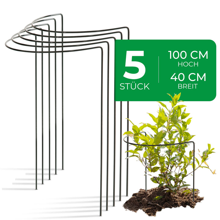 Novatool 5 Strauchstütze 100 cm hoch halbrund 40 cm grün Staudenhalter Blumenhalter Rankengewächs Pf