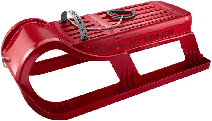 TikTakToo EKO Snowstar 80 1er Familienschlitten 1-Sitzer - davoser Stil Kunststoffschlitten mit Meta