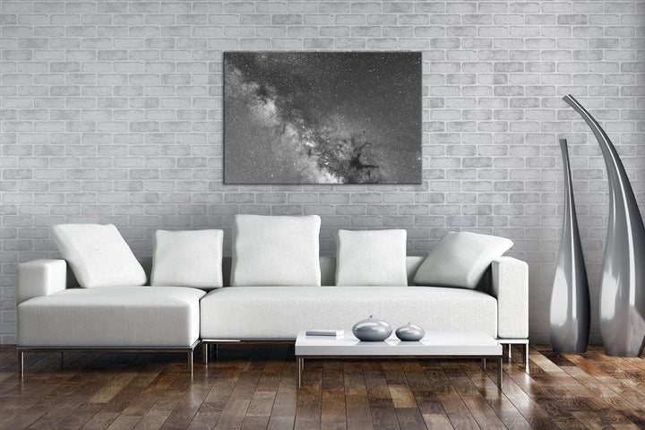 deyoli die faszinierende Milchstrasse am Nachthimmel Effekt: Schwarz&Weiss, Format: 80x60 als Leinwa