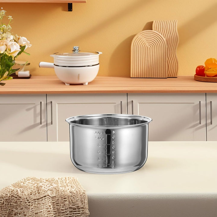 Amosfun Universeller Edelstahl-Reiskocher-Innentopf Ersatz, 4L, FüR Verschiedene Marken, Zum Kochen,
