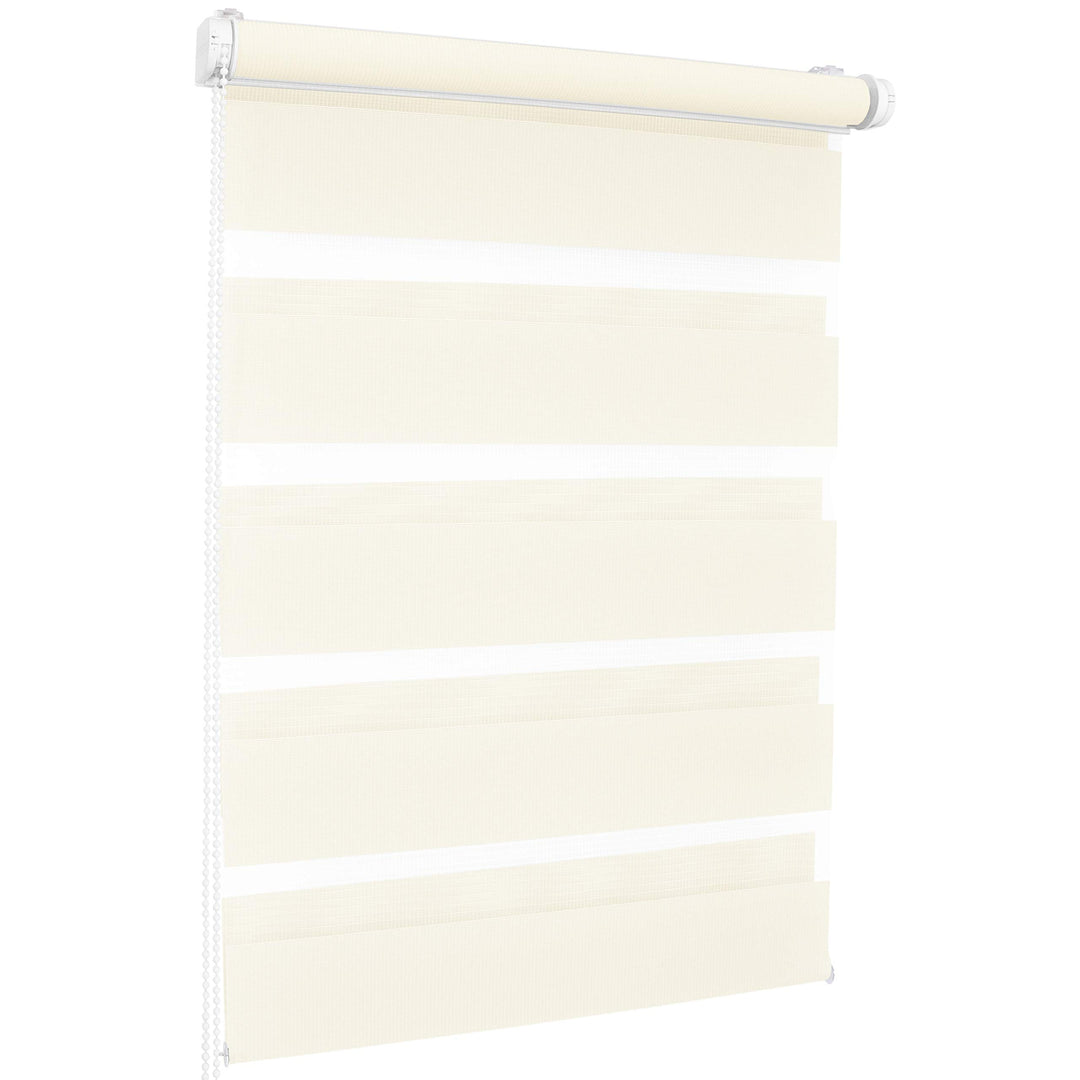 ROLLMAXXX Duo-rollo Doppelrollo Klemmfix ohne Bohren (80 x 220 cm, Beige) 80 x 220 cm Beige, 80 x 22