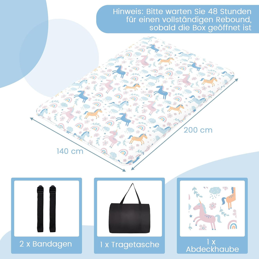 COSTWAY Japanische Futon Matratze, Tatami-Matte, Bodenmatratze, Klappmatratze mit waschbarem Bezug,