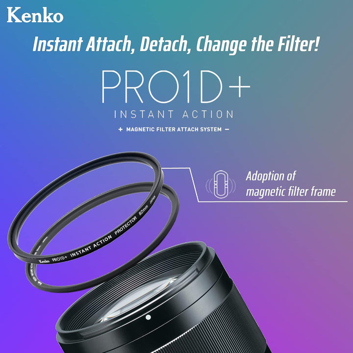 Kenko PRO1D+ INSTANT Action UVL41&amp;Adapter Ring Set 62mm Magnetic Protection Camera Lens Filter UV Se