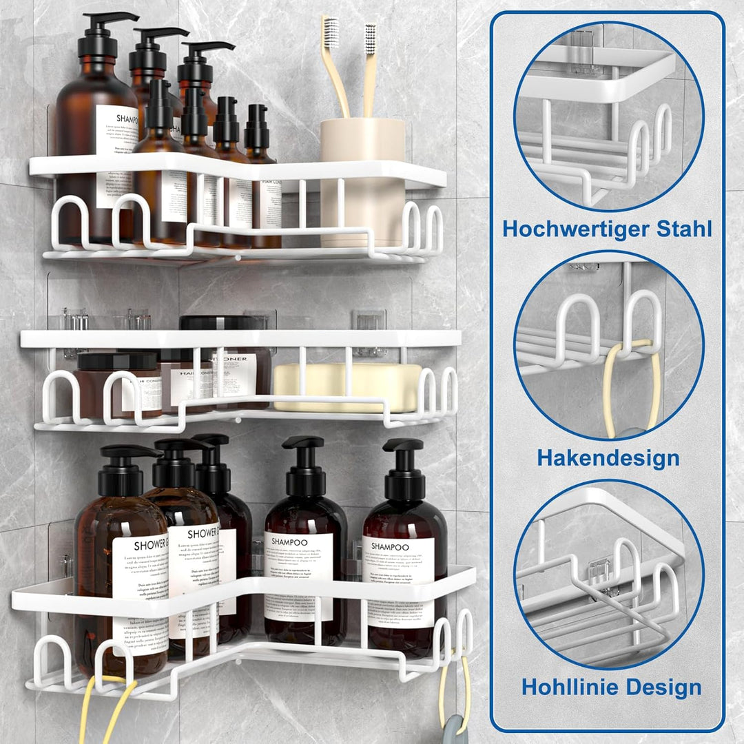 Duschablage Ohne Bohren Ecke - Rostfreier Duschregal Badezimmer Organizer Shampoo Halterung für Dusc