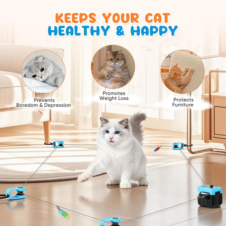 Katzenspielzeug für Indoor-Katzen, automatisch/ferngesteuertes Katzenspielzeug, Laufband, einstellba