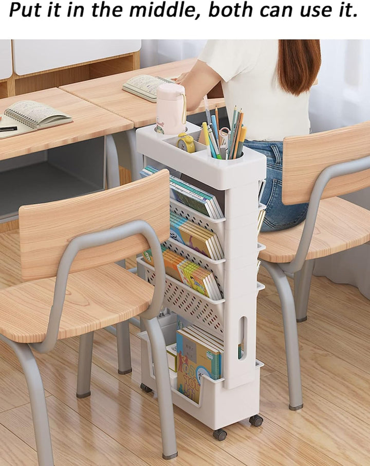 courti Mobiles Schreibtischregal für Klassenzimmer, kompakter Schreibtisch-Aufbewahrungs-Organizer m