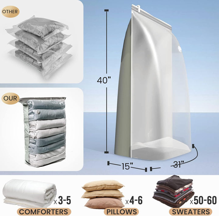 TAILI Vakuumbeutel für Kleidung Gross Würfel, 12 Jumbo Vakuumbeutel für Bettdecken Vacuum Bags for C
