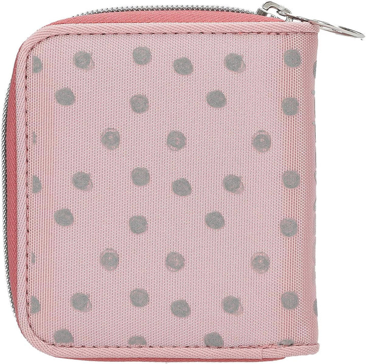 Depesche 14013 TOPModel Dots - Portemonnaie in Rosa, mit Model Motiv, Punkte Muster und Glitzer, Gel