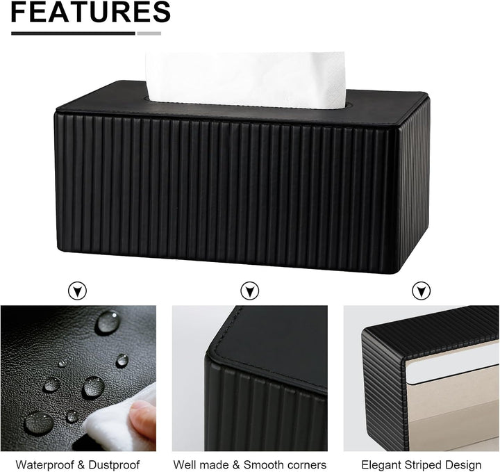 KINGFOM Kosmetiktücherbox Taschentuchbox, Rechteckige Tissue Box Tücherbox für Wohnzimmer, Badezimme
