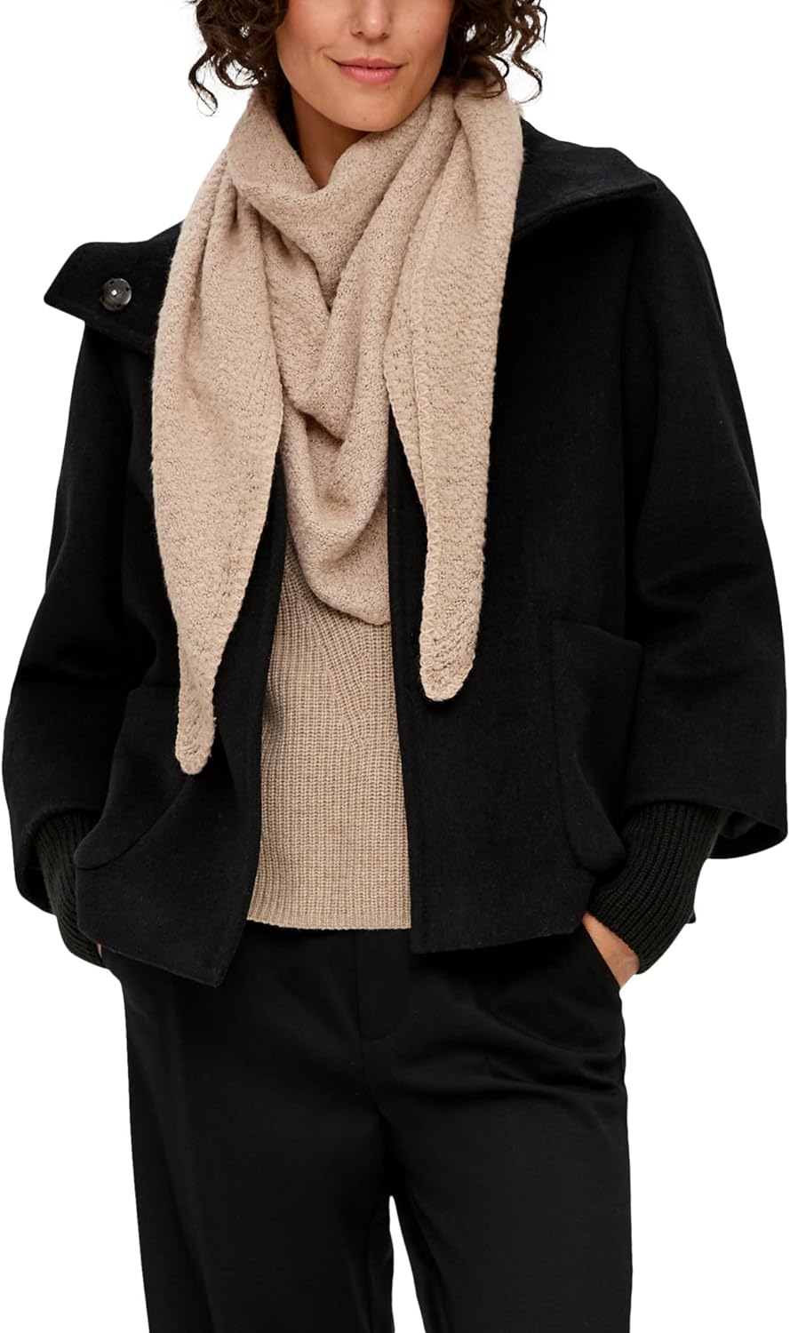 s.Oliver Damen Tuch aus Bouclé Tuch aus Bouclé Einheitsgrösse Brown, Einheitsgrösse Brown