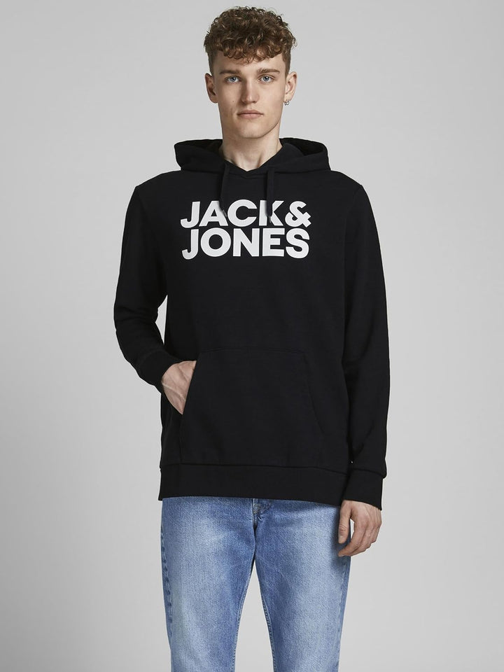 JACK & JONES Male Kapuzenpullover Logo Kapuzenpullover XL Schwarz, XL Schwarz