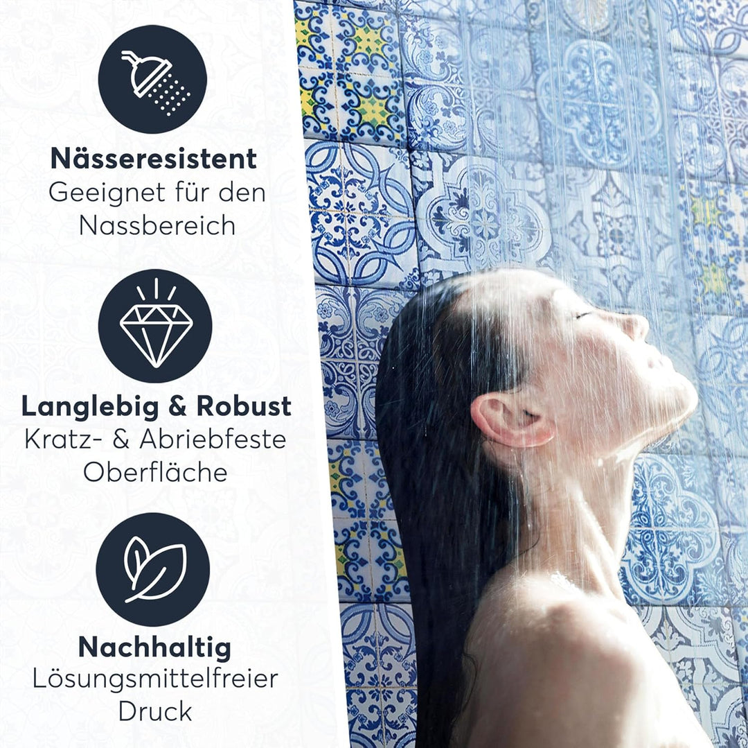 40 Stück Fliesenfolie für Bad und Küche 10x10 cm - Mosaikfliesen, Fliesensticker - Stickerfliesen, F