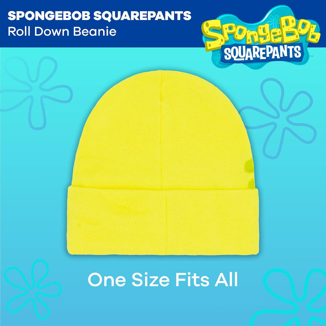 Concept One Unisex-Erwachsene Spongebob Roll Down Cuff Beanie-Mütze, gelb, Einheitsgrösse