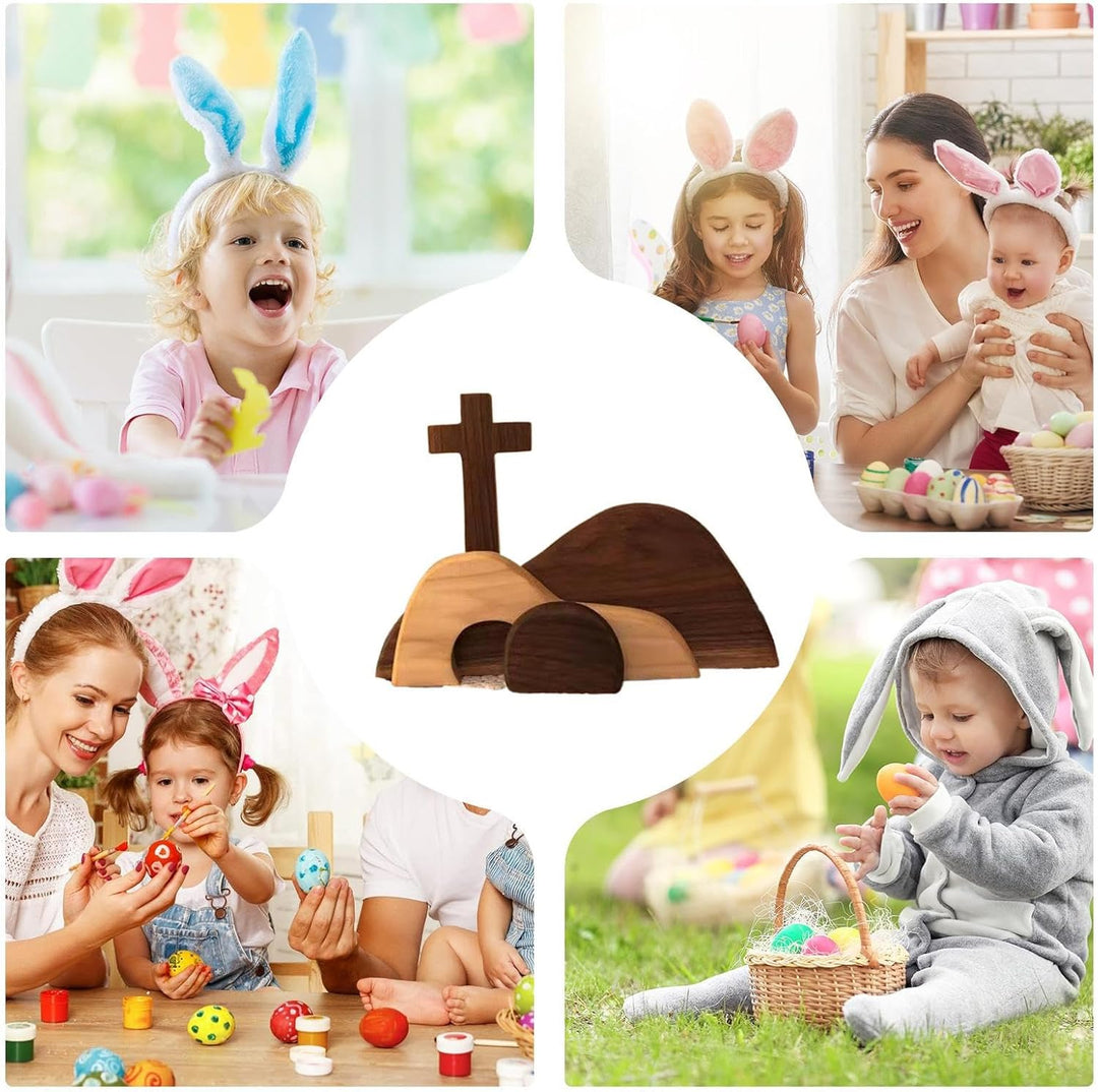 Generisch Osterkrippe Aus Olivenholz, Osterkrippe Ostermorgen, Osterszene Leeres Grab, Handgefertigt