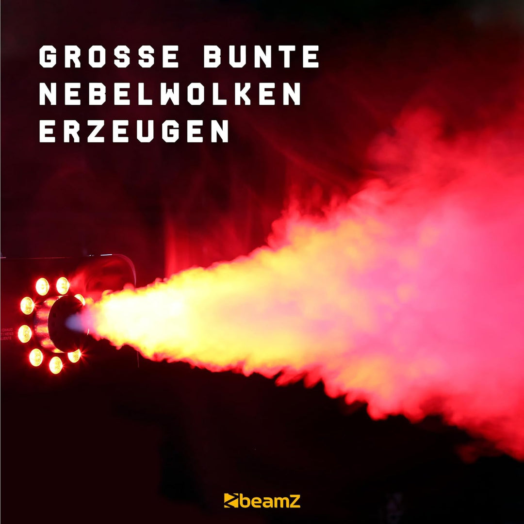 BeamZ S1500LED Nebelmaschine mit Lichteffekt, 1500 Watt, RGBW LEDs, Fogger, Rauchmaschine mit LED, F