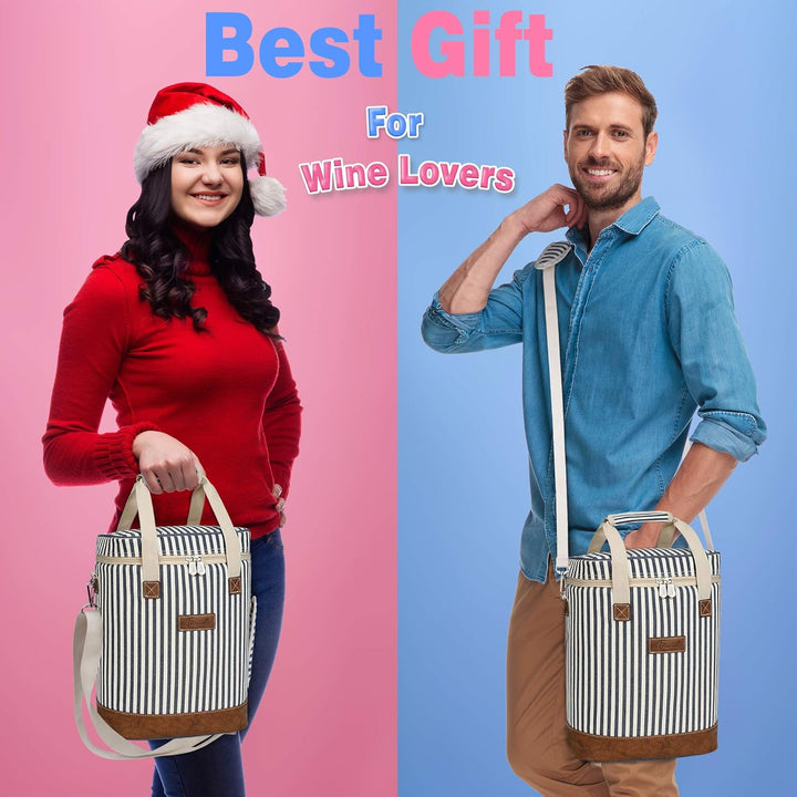 Kato Tirrinia Kühltasche Klein- Flaschenträger für Wein & Bier, gepolsterte weinkühltasche mit isoli