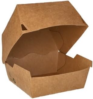 PAPSTAR 400 Burgerboxen, Pappe 7,8 cm x 9 cm x 9 cm braun 100% Fair (89151, 5x80 Stück)