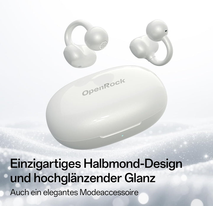 OpenRock E Open-Ear Kopfhörer Kabellos- Clip-On Ohrhörer - 4G Leichtgewicht - Bluetooth 6.0 - Starke