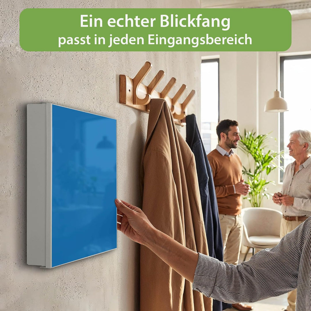 banjado Grosser Schlüsselkasten Metall - Schlüsselbox 30x30cm beschreibbarer mit 32 Haken - Schlüsse