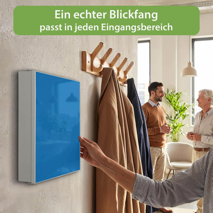banjado Grosser Schlüsselkasten Metall - Schlüsselbox 30x30cm beschreibbarer mit 32 Haken - Schlüsse