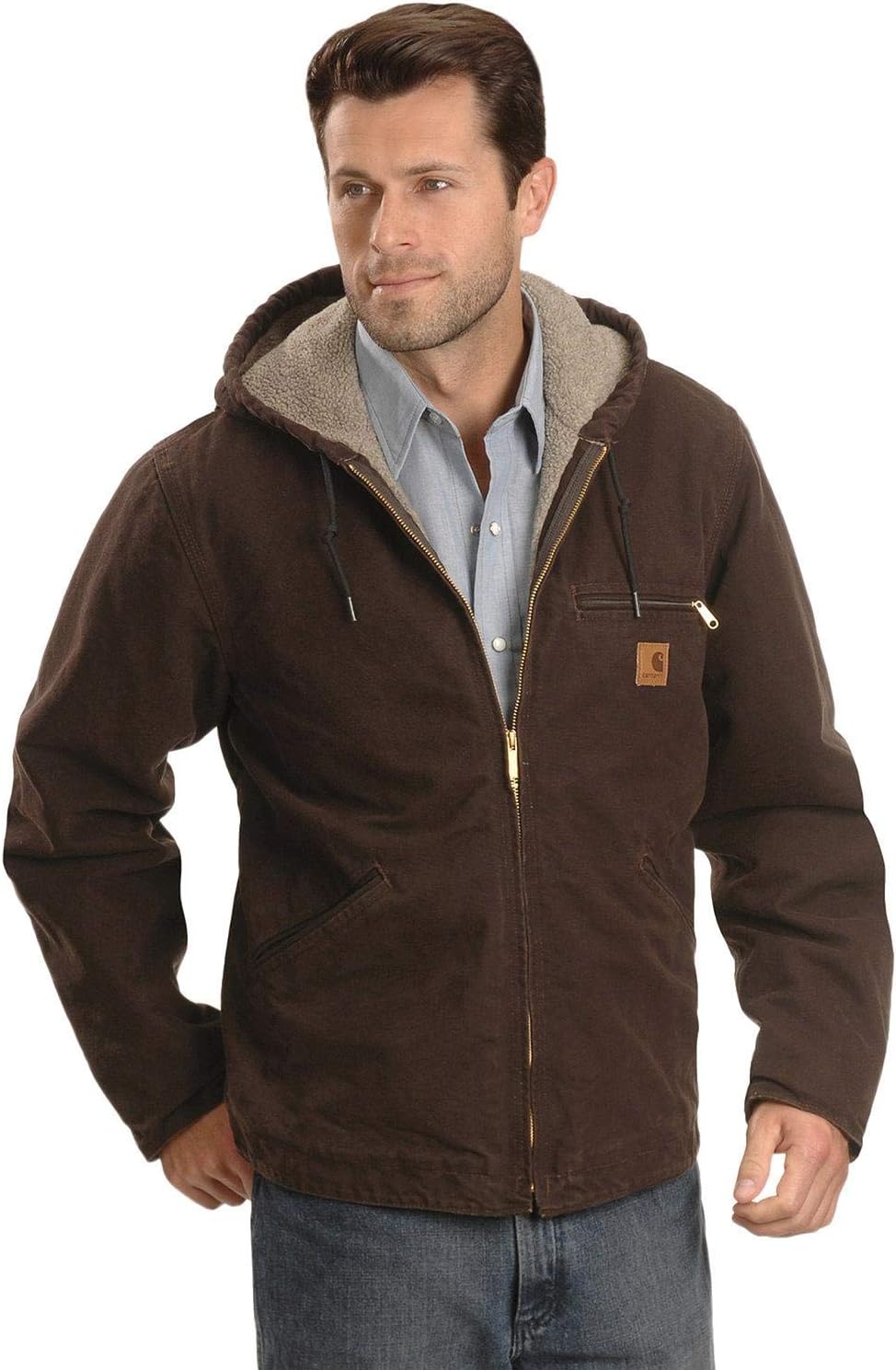 Carhartt Damen Sherpa Lined Sandstone Sierra Jacket Oberbekleidung 3XL Grosse Grössen Tall dunkelbra
