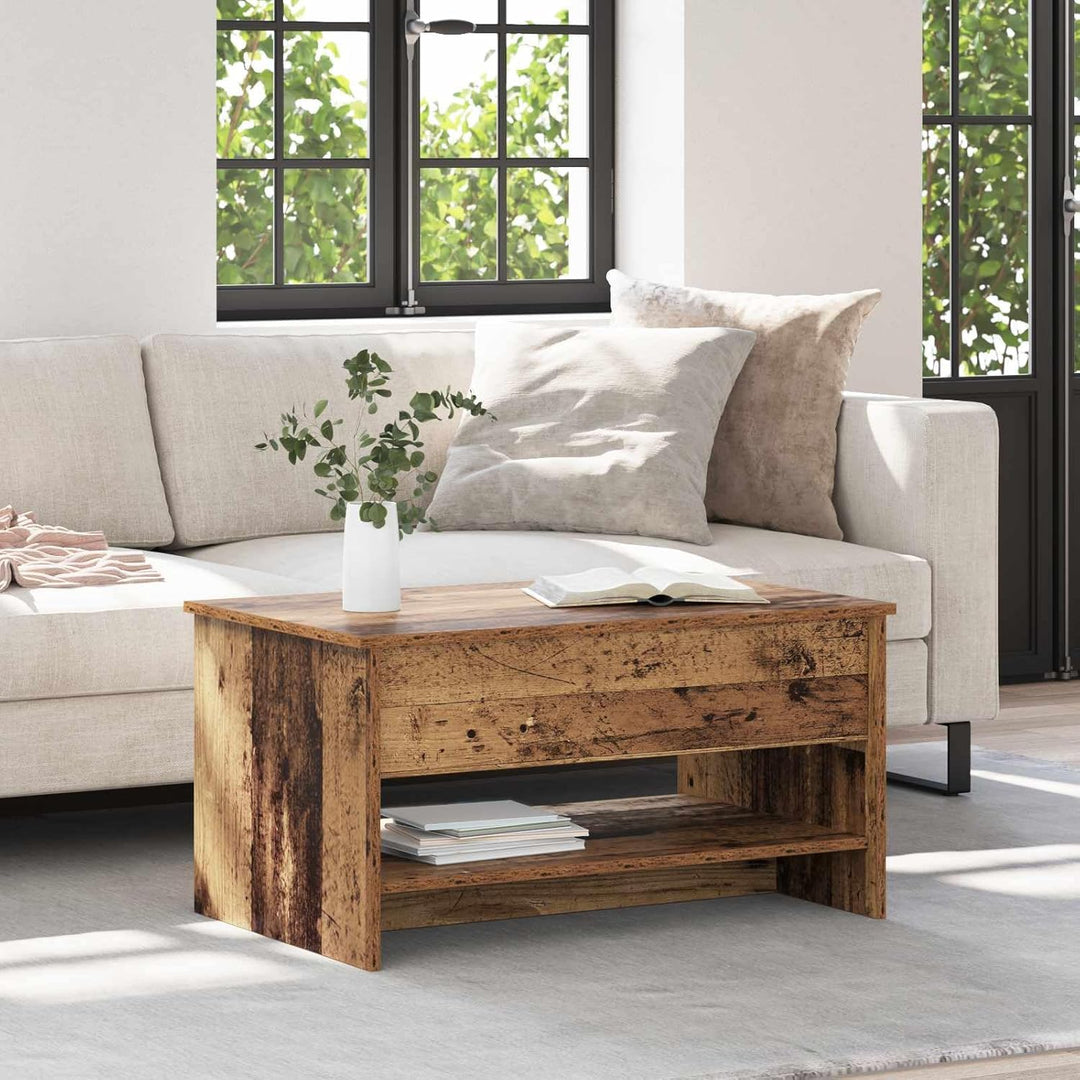 vidaXL Couchtisch für's Wohnzimmer mit klappbarem Deckel – modern, rechteckig, Glatte Oberfläche, fu