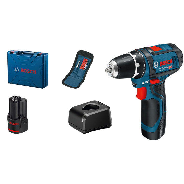 Bosch Professional 12V System Akkuschrauber GSR 12V-15 (inkl. 2x2.0Ah Akku, Ladegerät GAL 12V-20, 10