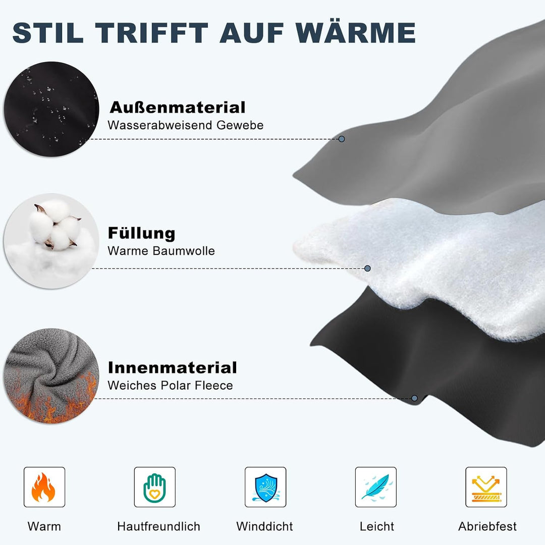 FEimaX Hundemantel Wasserdicht Winddichte Winter Fleece Hundejacke mit Geschirr Hund Wintermantel Wa