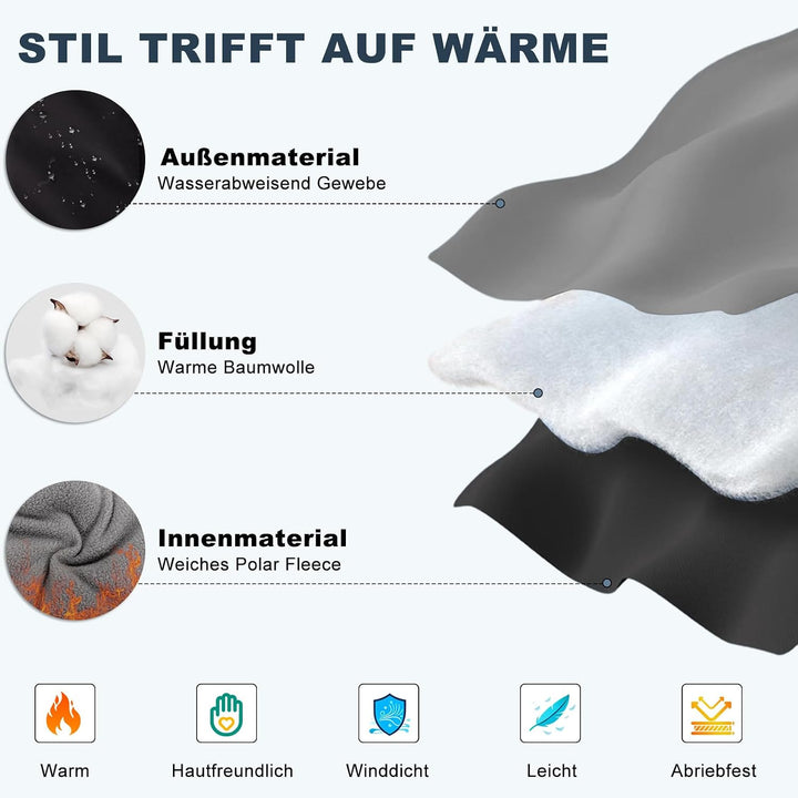 FEimaX Hundemantel Wasserdicht Winddichte Winter Fleece Hundejacke mit Geschirr Hund Wintermantel Wa