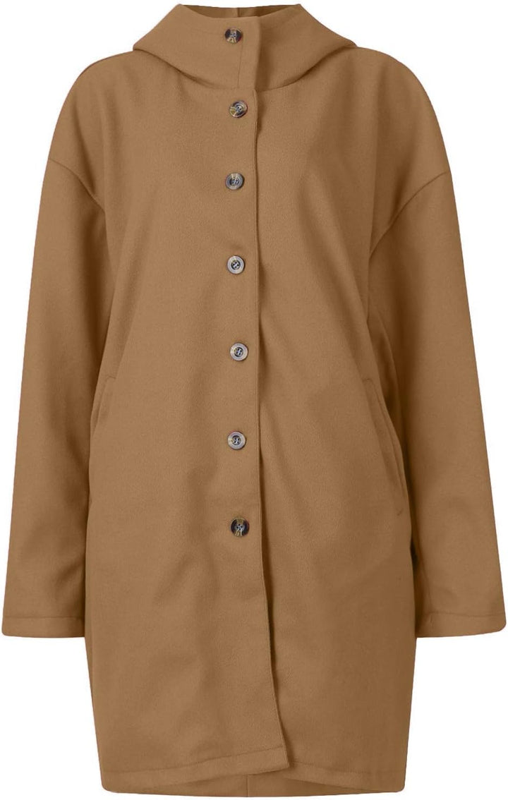Ansenesna Wollmantel Damen Winter Lang Wintermantel Wolle Elegant Lange Winterjacke Warm Jacke Fraue