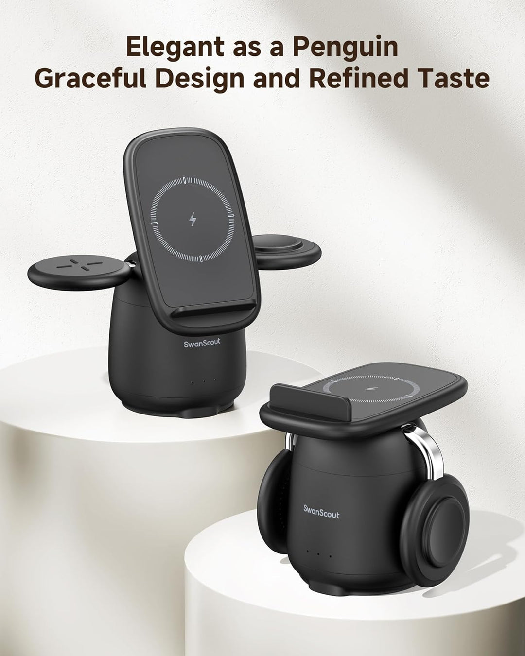 SwanScout Induktive Ladestation für Samsung S26+, 3 in 1 Wireless Charger für Samsung S25/S24/S23/Z