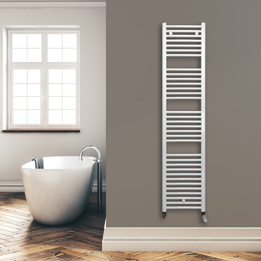 Heizkörper Badheizkörper Handtuchwärmer mit Seitenanschluss unten weiss (1732 x 400 mm) (647 Watt na