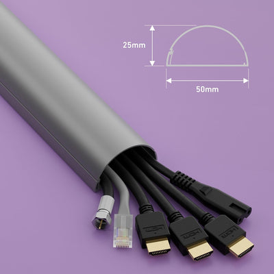 D-Line 1M5025A TV Kabelkanal, Kabelabdeckung, Kabel für wandmontierte Fernsehapparate kaschieren - 1