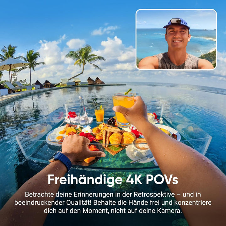 Insta360 GO 3S 128 GB - Tragbare 4K Mini-Kamera, Freihand-POVs, Überall anbringbar, Stabilisierung,