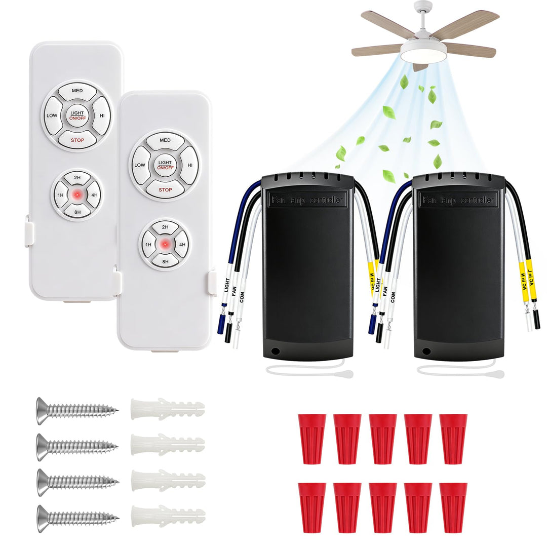 2 Stück Universal Deckenventilator Fernbedienung Kit,Wireless Deckenventilator Lampe Fernbedienung K