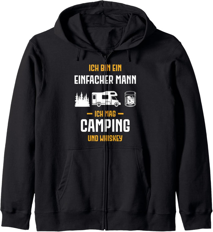 Camping Herren Whiskey lustiger Spruch Kapuzenjacke