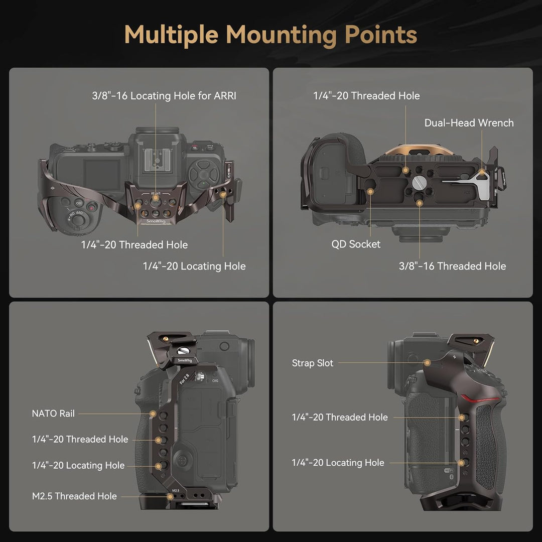 SMALLRIG Night Eagle Z8 Cage Kamerakäfig für Nikon Z 8, Vollkäfig aus Aluminiumlegierung, mit Schnel