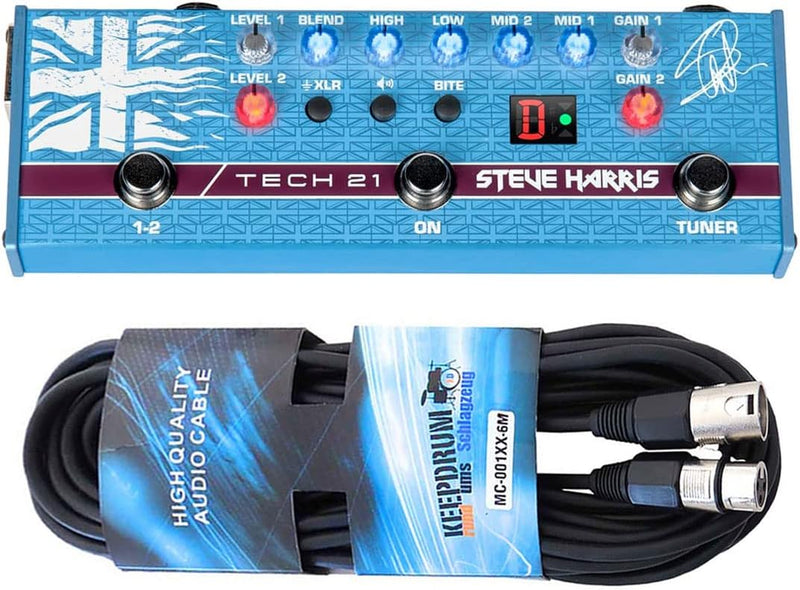 Tech21 SH-1 Steve Harris Bass Sansamp Flyrig + keepdrum XLR-Kabel