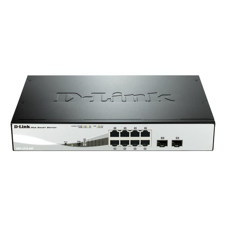 D-Link DGS-1210-08P Gigabit Smart Switch (8-Port, 2x SFP, 20 Gbit/s Schaltleistung) 10 Port|8x1G PoE