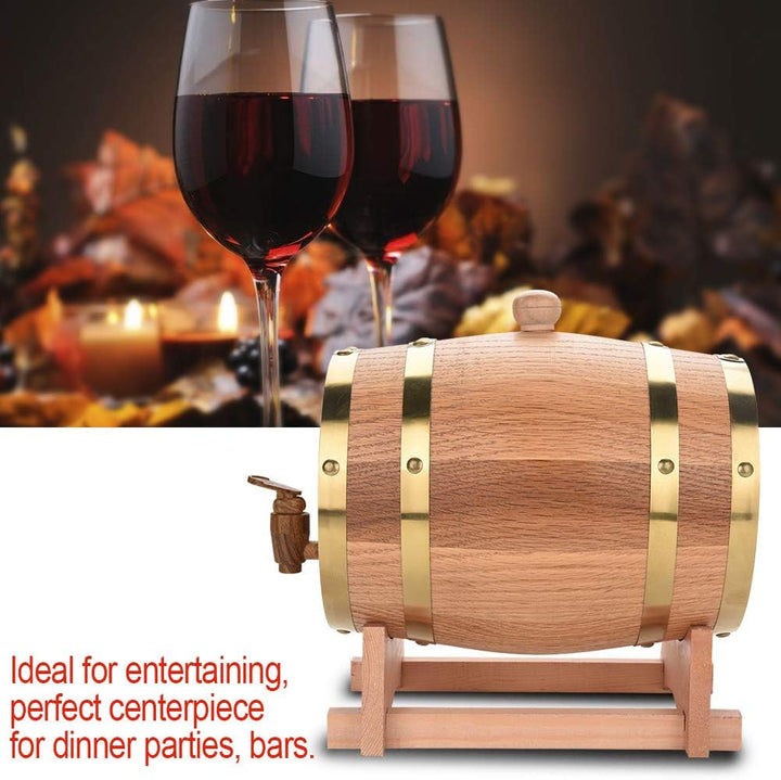 Bierspender aus Eichenholz, 3 l, mit Halterung für Whisky, Bourbon, Tequila und Wein